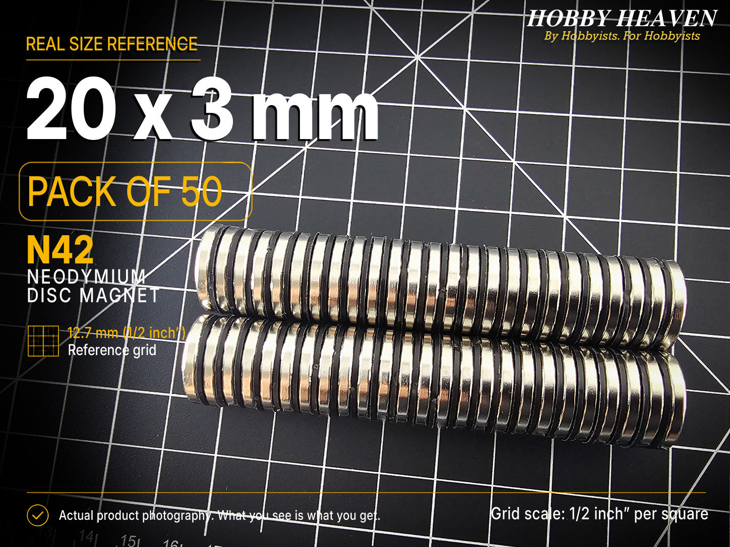 20mm x 3mm N42 Neodymium Disc Magnets