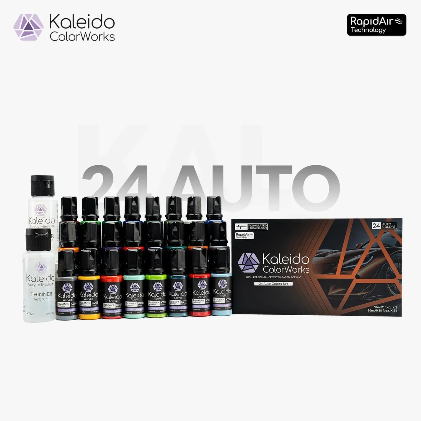 Kaleido RapidAir™ 24 Automotive Airbrush Paint Set