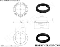25 to 32mm Round Bases Converters 3d Print - Hobby Heaven
