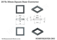 25 to 30mm Square Bases Converters 3d Print
