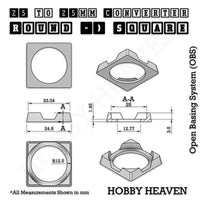 Round to Square Bases Shape and Size Converters 3d Print Full Range
