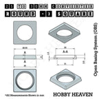 Round to Square Bases Shape and Size Converters 3d Print Full Range