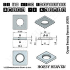 Round to Square Bases Shape and Size Converters 3d Print Full Range