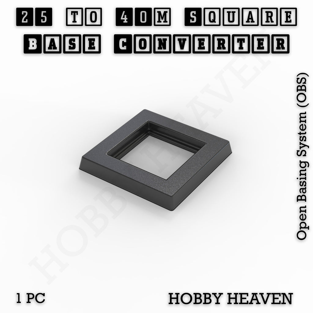 Square to Square Bases Size Converters 3d Print Full Range