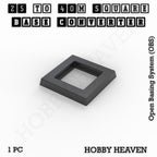 Square to Square Bases Size Converters 3d Print Full Range