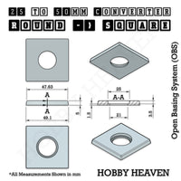 Round to Square Bases Shape and Size Converters 3d Print Full Range
