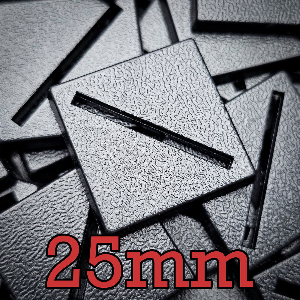 25mm square diagonal slotted bases for Warhammer ToW miniatures