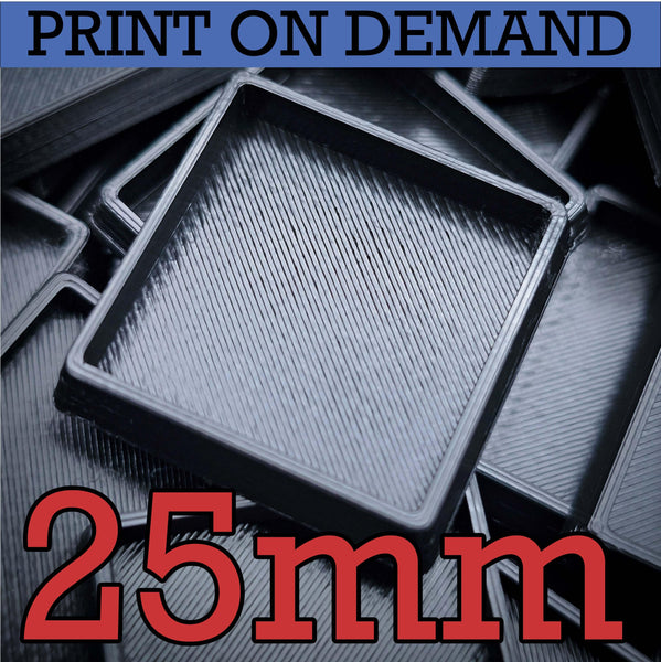 25mm Square Hollow Plastic Bases 3d Print - Hobby Heaven