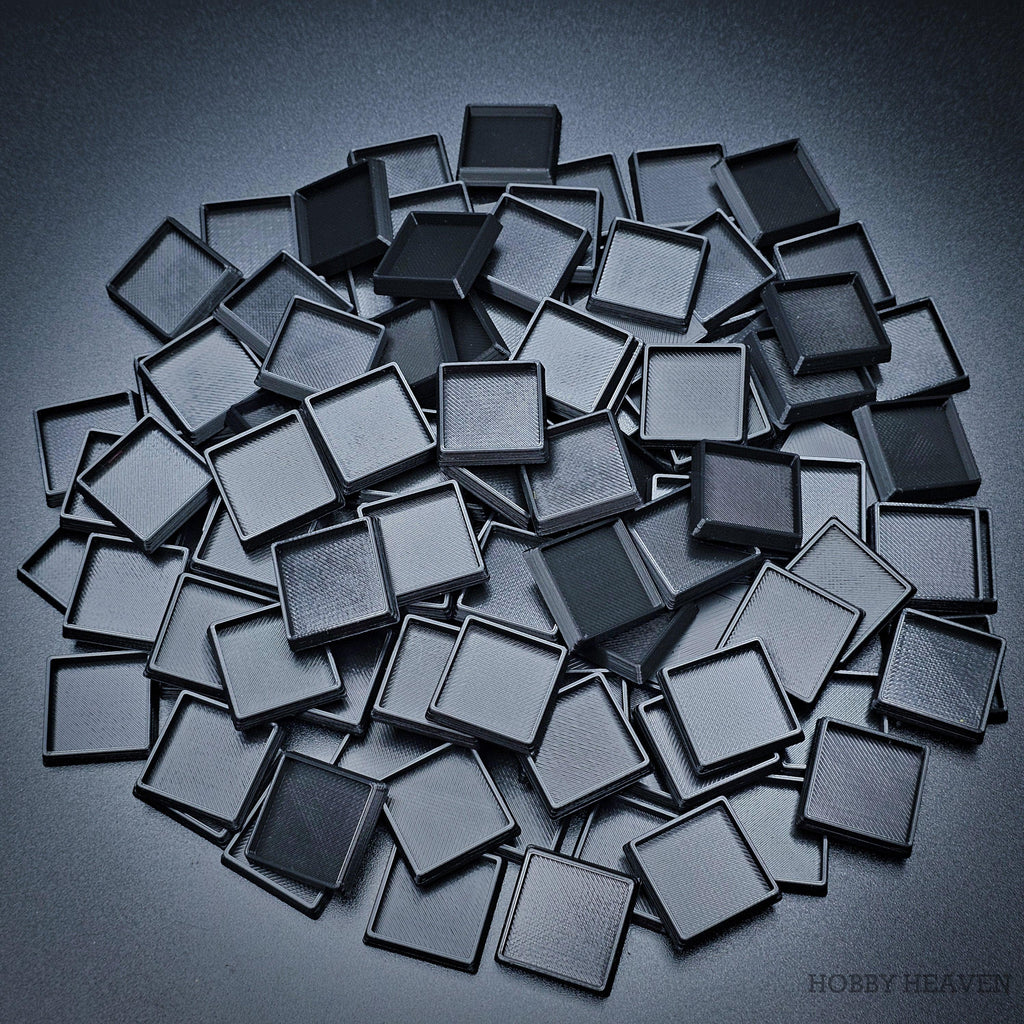 25mm Square Hollow Plastic Bases 3d Print - Hobby Heaven