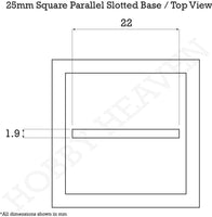 25mm Square Parallel Slotted Plastic Bases - Hobby Heaven
