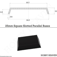 25mm Square Parallel Slotted Plastic Bases - Hobby Heaven
