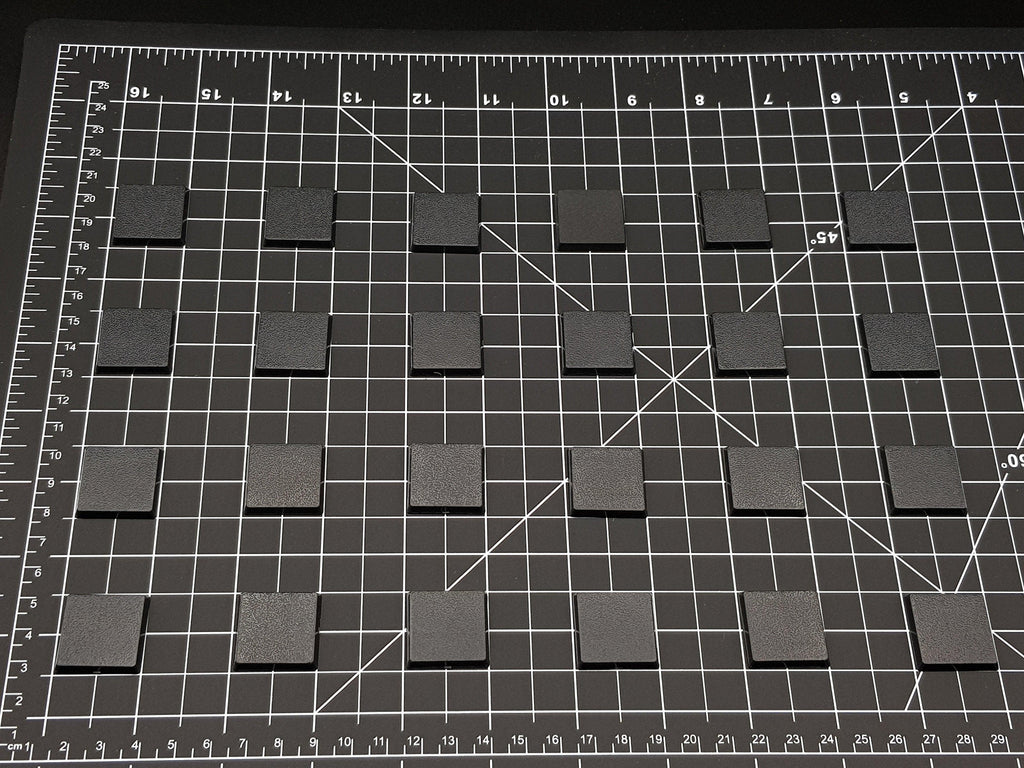 25mm Square Plain Plastic Bases Unbranded - Hobby Heaven