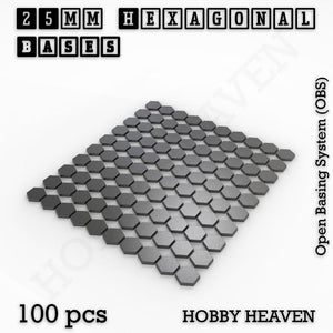 Hexagonal Bases 10mm to 200mm 3d Print Full Range Tabletop Games