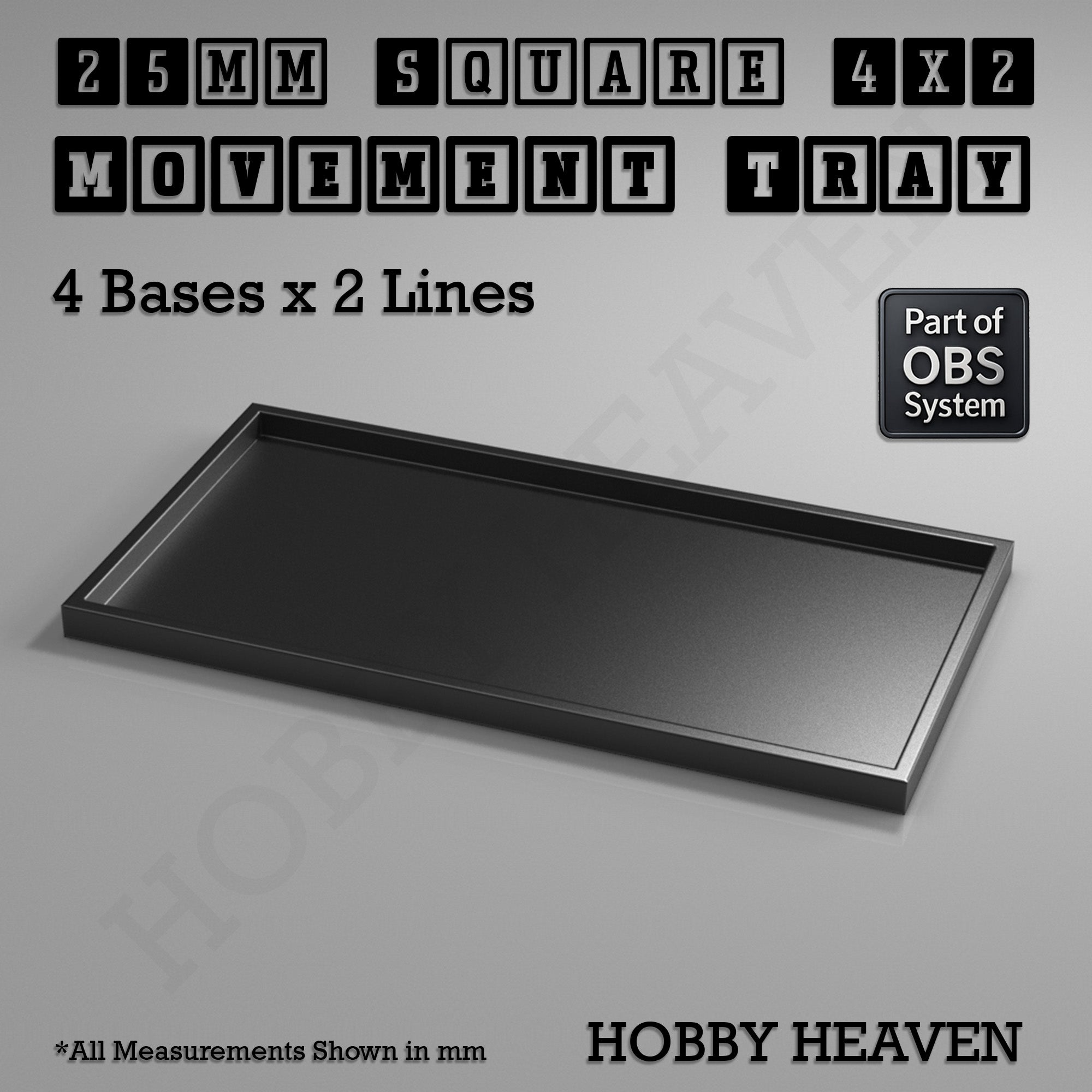 Square Movement Trays | OBS System | 20mm 25mm 30mm 40mm 50mm Bases