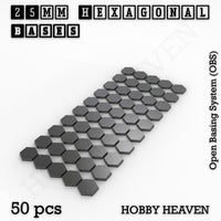 Hexagonal Bases 10mm to 200mm 3d Print Full Range Tabletop Games
