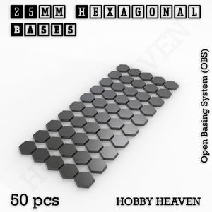 Hexagonal Bases 10mm to 200mm 3d Print Full Range Tabletop Games