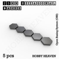 Hexagonal Bases 10mm to 200mm 3d Print Full Range Tabletop Games
