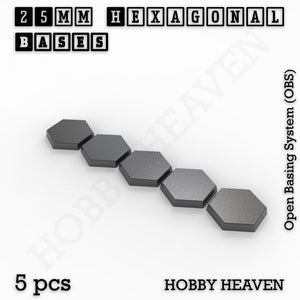 Hexagonal Bases 10mm to 200mm 3d Print Full Range Tabletop Games