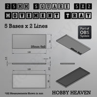 Square Movement Trays | OBS System | 20mm 25mm 30mm 40mm 50mm Bases
