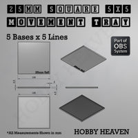 Square Movement Trays | OBS System | 20mm 25mm 30mm 40mm 50mm Bases
