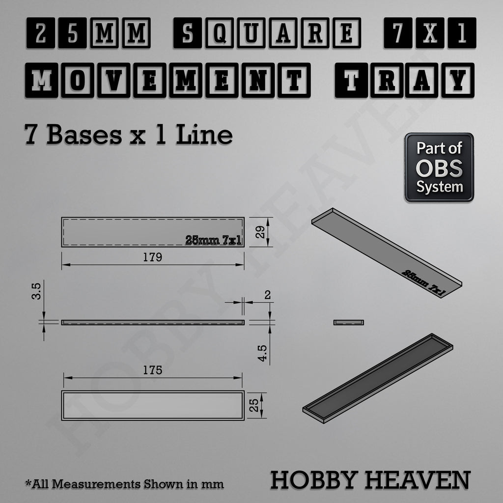 Square Movement Trays | OBS System | 20mm 25mm 30mm 40mm 50mm Bases