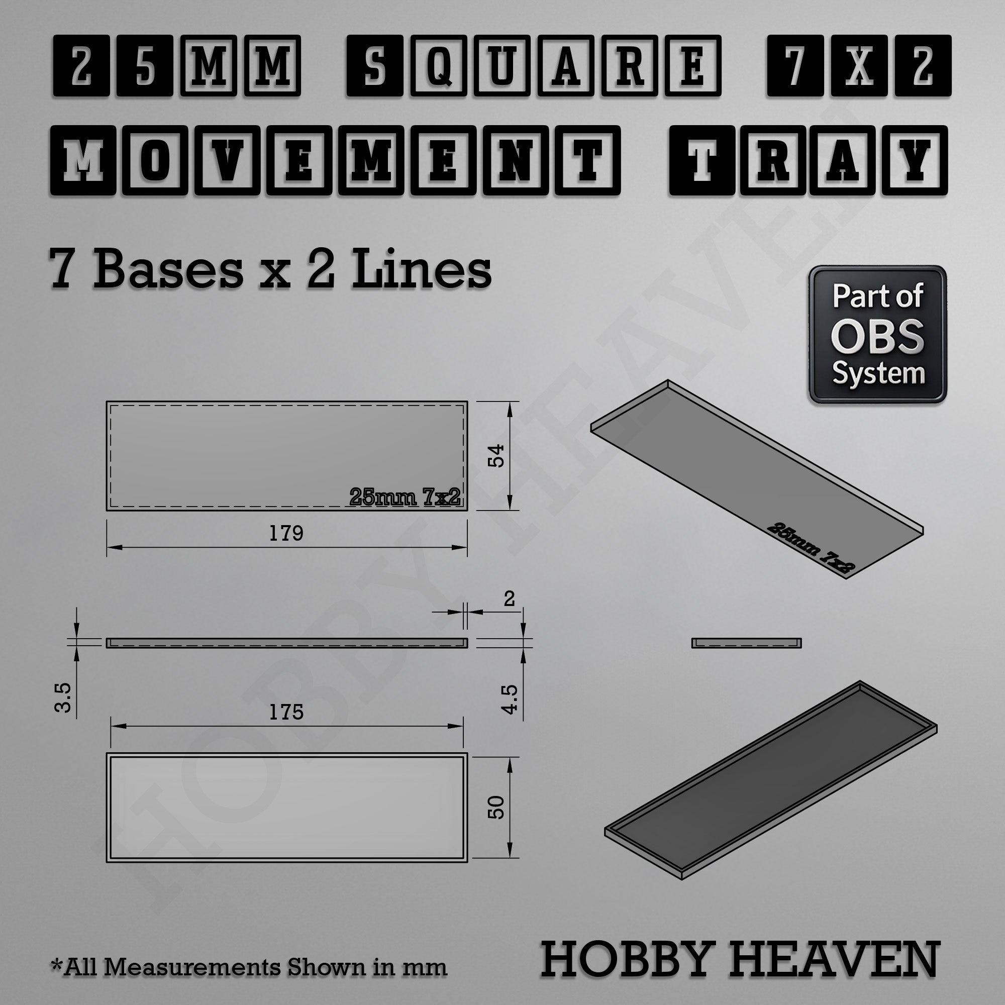 Square Movement Trays | OBS System | 20mm 25mm 30mm 40mm 50mm Bases