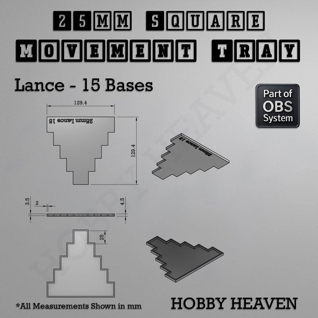 Square Movement Trays | OBS System | 20mm 25mm 30mm 40mm 50mm Bases
