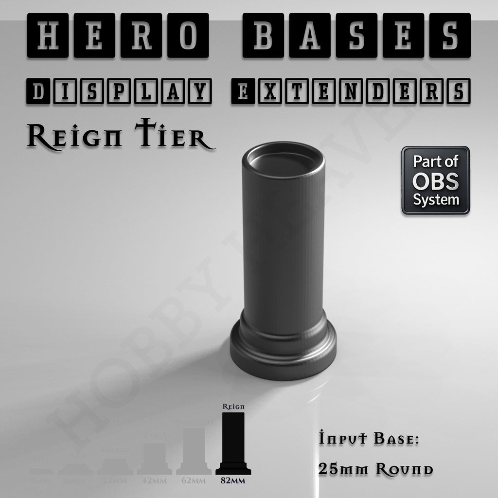 Hero Bases Display Extenders | Round and Ovals | Convert Gaming Bases to Display Bases & Plinths