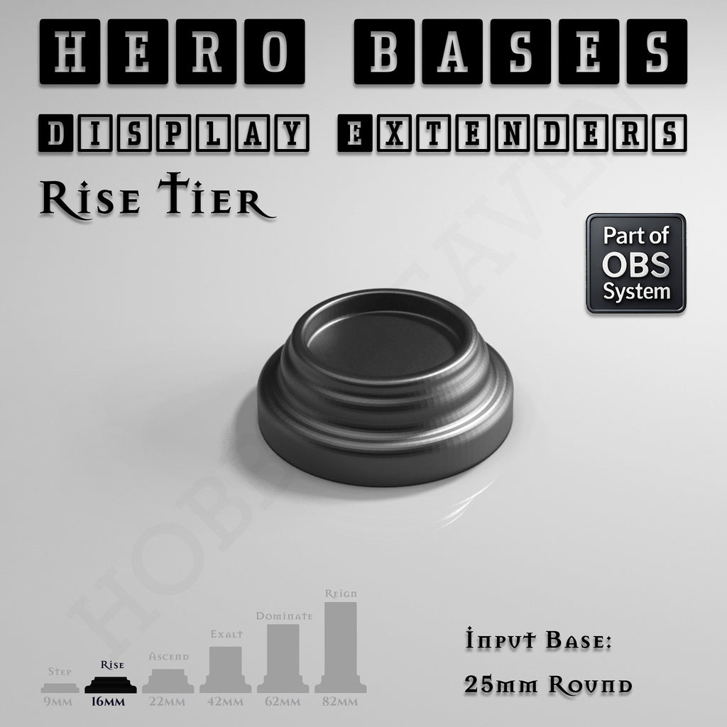 Hero Bases Display Extenders | Round and Ovals | Convert Gaming Bases to Display Bases & Plinths