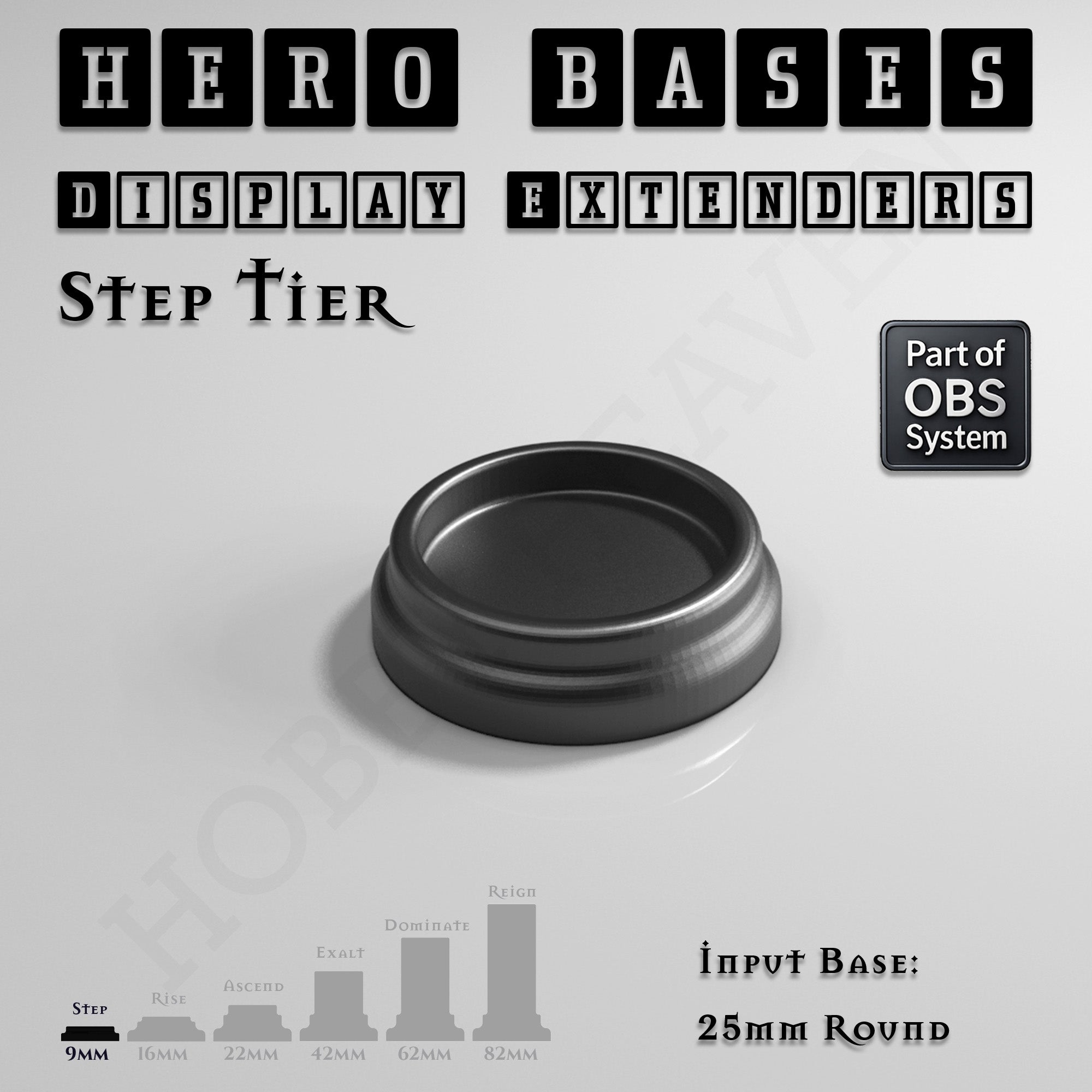 Hero Bases Display Extenders | Round and Ovals | Convert Gaming Bases to Display Bases & Plinths
