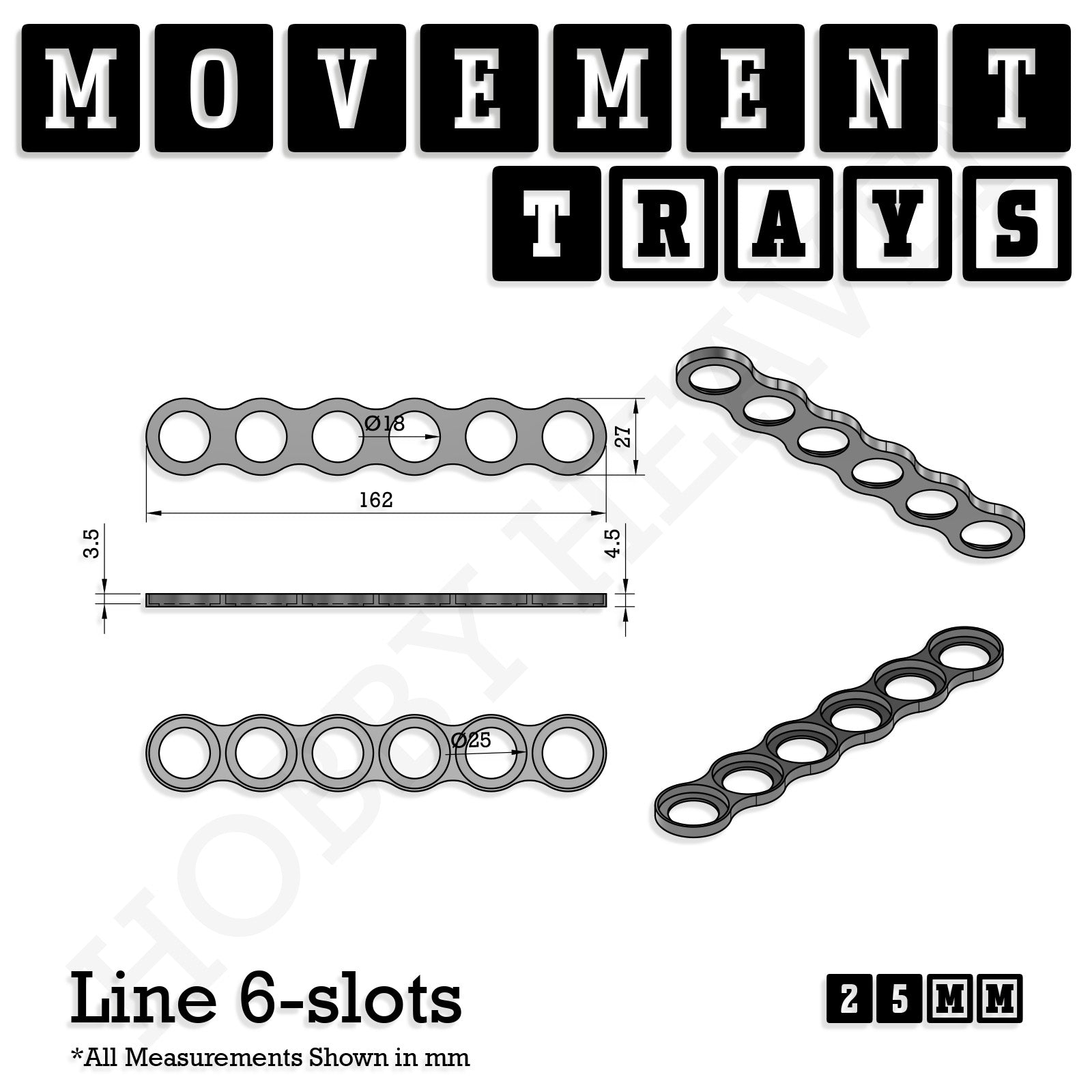 25mm Movement Trays for Tabletop Games | Waargaming | Full Range