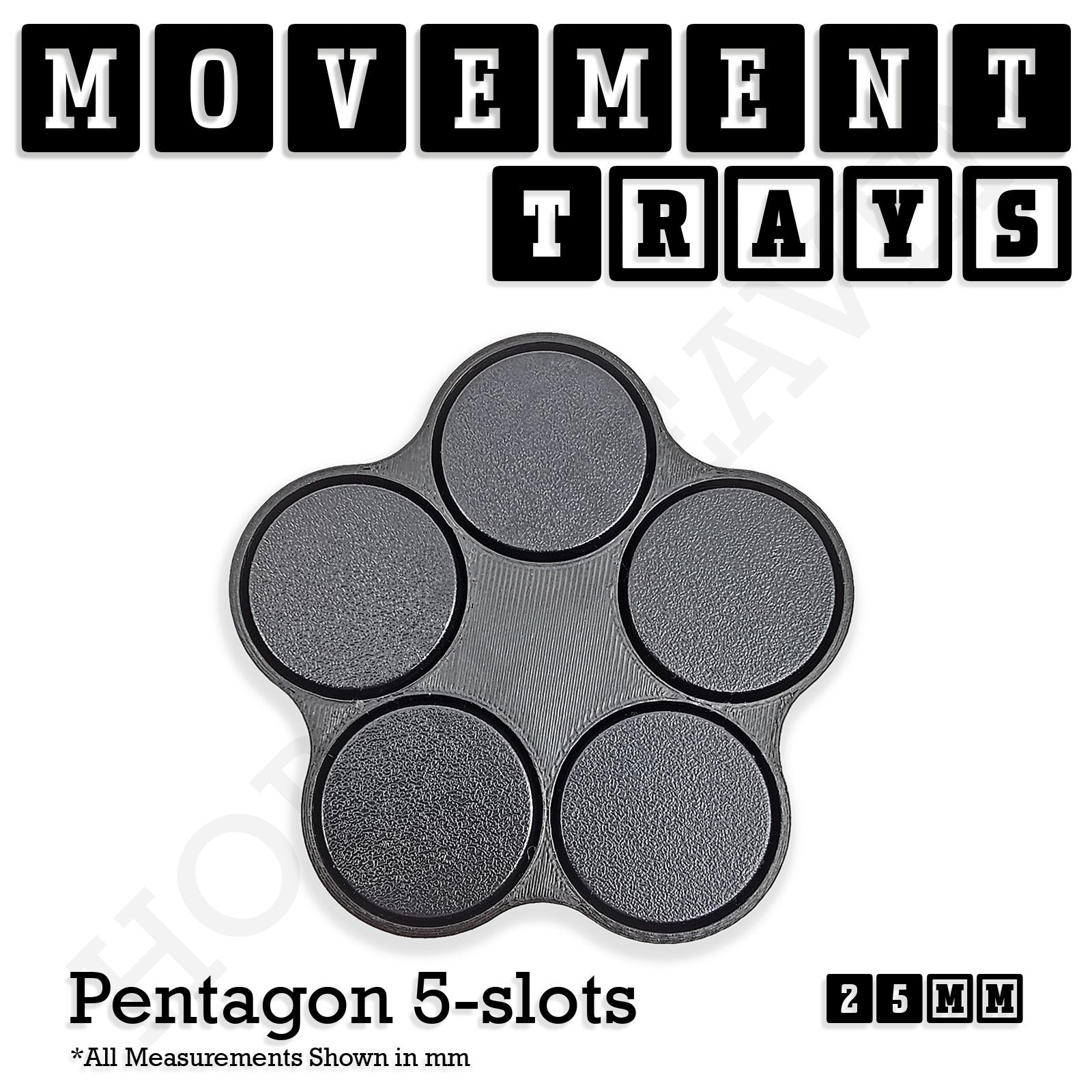 25mm Movement Trays for Tabletop Games | Waargaming | Full Range