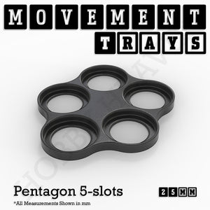 25mm Movement Trays for Tabletop Games | Warhammer Compatible | Full Range