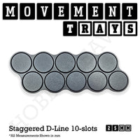25mm Movement Trays for Tabletop Games | Warhammer Compatible | Full Range
