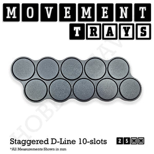 25mm Movement Trays for Tabletop Games | Warhammer Compatible | Full Range