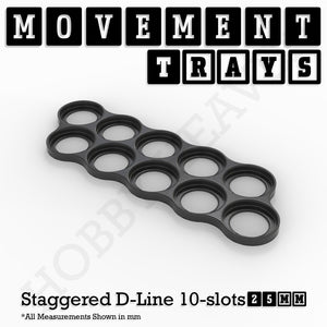 25mm Movement Trays for Tabletop Games | Warhammer Compatible | Full Range