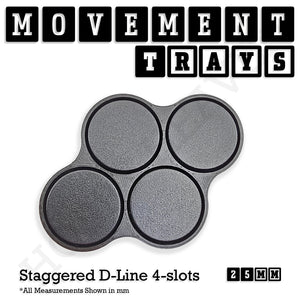 25mm Movement Trays for Tabletop Games | Warhammer Compatible | Full Range
