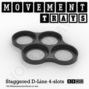 25mm Movement Trays for Tabletop Games | Warhammer Compatible | Full Range