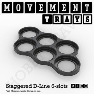 25mm Movement Trays for Tabletop Games | Warhammer Compatible | Full Range