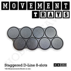 25mm Movement Trays for Tabletop Games | Warhammer Compatible | Full Range