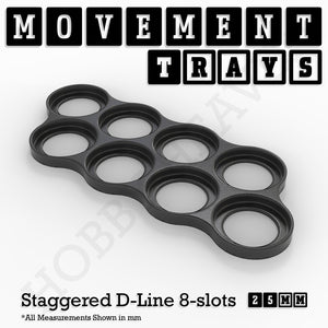 25mm Movement Trays for Tabletop Games | Warhammer Compatible | Full Range