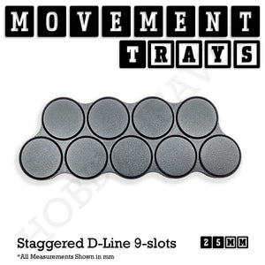 25mm Movement Trays for Tabletop Games | Warhammer Compatible | Full Range