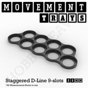 25mm Movement Trays for Tabletop Games | Warhammer Compatible | Full Range