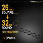 Square to Round Base Converters 3D Print Full Range