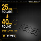 Square to Round Base Converters 3D Print Full Range