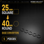 Square to Round Base Converters 3D Print Full Range