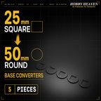 Square to Round Base Converters 3D Print Full Range