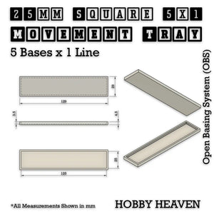 Square and Rectangle Movement Trays for Tabletop Games | Warhammer Compatible | Full Range