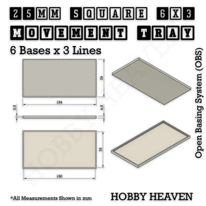 Square and Rectangle Movement Trays for Tabletop Games | Warhammer Compatible | Full Range