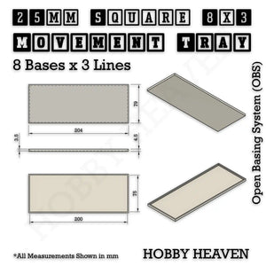 Square and Rectangle Movement Trays for Tabletop Games | Warhammer Compatible | Full Range